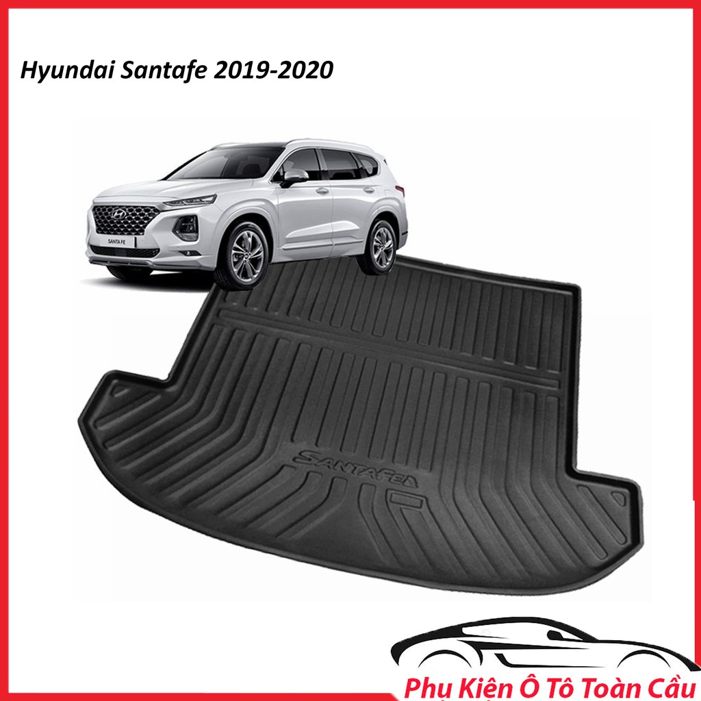 Lót Cốp Nhựa Cao Cấp Xe Hyundai Santafe 2019-2020, Khay Lót Hành Lý Santafe