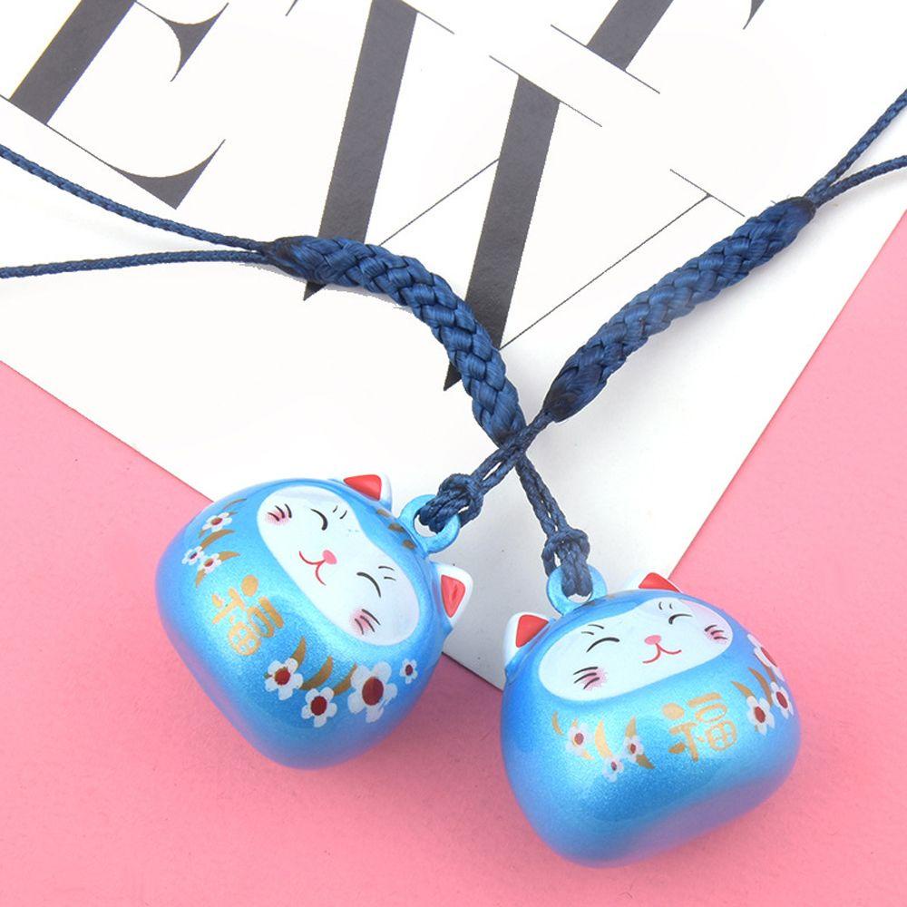 [COD] Móc Khóa Điện Thoại / Chìa Khóa Hình Chú Mèo May Mắn Màu Mơ Mộng DIY Có Chuông Nước