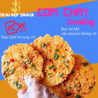 Xả kho cơm cháy mắm hành 3 miếng - trai đẹp snack