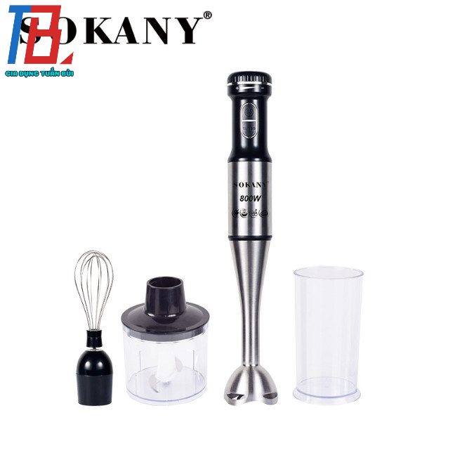 Máy xay cầm tay Sokany SK-768-4 (4 trong 1) (4 lưỡi dao) công suất 800W, ly đi kèm, đa năng có thể xay thịt, tỏi ớt