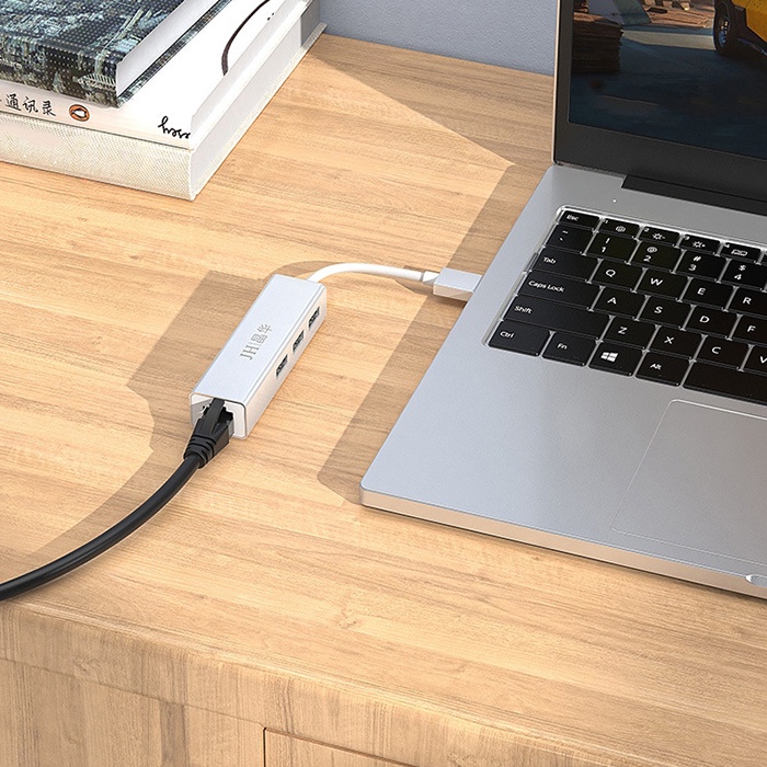 Hub Type c to LAN RJ45 kèm bộ chia cổng usb