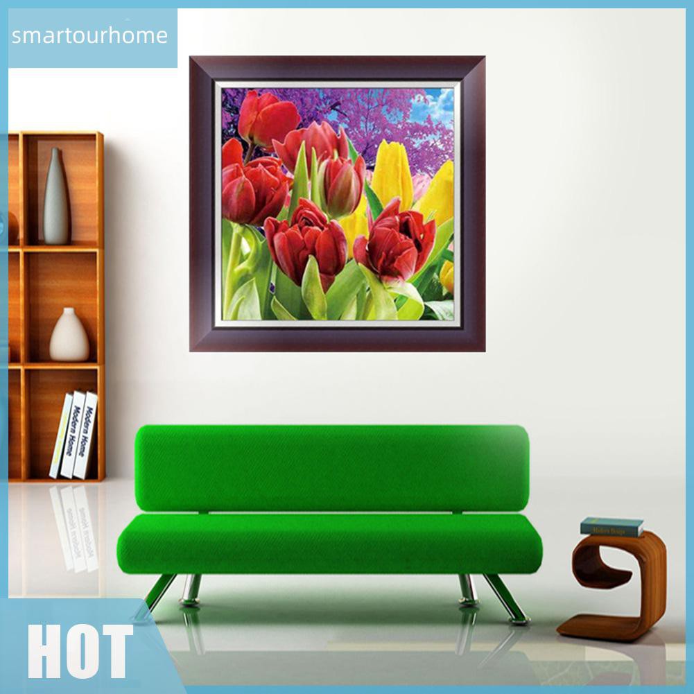 Tranh Thêu Chữ Thập Hình Hoa Tulip 5d