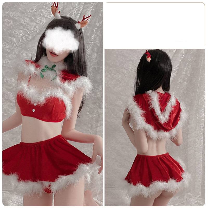 Bộ Đồ Lót Nhung Hóa Trang Giáng Sinh Gợi Cảm Cho Nữ