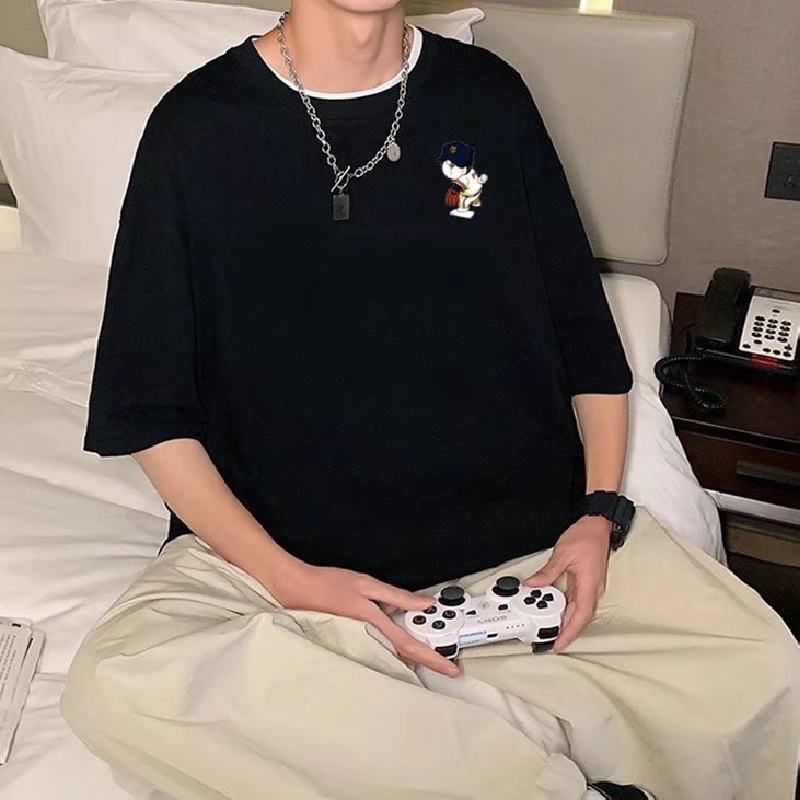 Áo Thun Tay Ngắn Dáng Rộng In Họa Tiết Hoạt Hình Phong Cách Hip Hop Nhật Bản Thời Trang Mùa Hè Cho Nam (M-8XL)