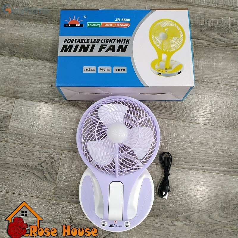 Quạt sạc điện kiêm đèn pin Mini Fan M-5580