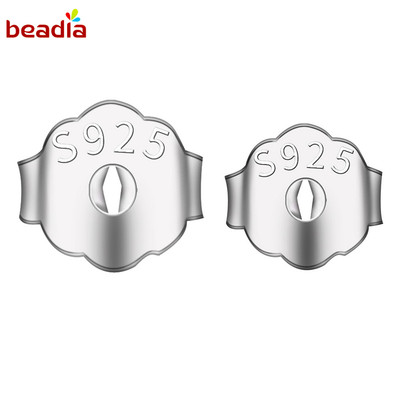 BEADIA Phụ Kiện Chốt Khuyên Tai Bằng Bạc 925 4 6mm Thiết Kế Tiện Dụng