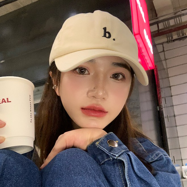 Mũ Lưỡi Trai Thêu Chữ Nhỏ Mũ Lưỡi Trai Hip-hop Mũ Lưỡi Trai Họa Tiết Chữ Thời Trang Hàn Quốc Thu đông