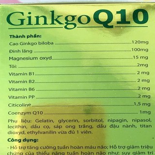 GINKGO Q10 ISOPHARCO [Hộp 100 viên] - [ginko q10 / ginkgo biloba, ginkgoq10]
