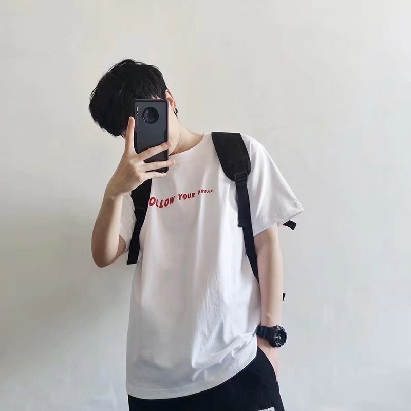 Áo Thun Tay Ngắn Cổ Tròn In Chữ Thời Trang Dành Cho Nam Size M-8XL