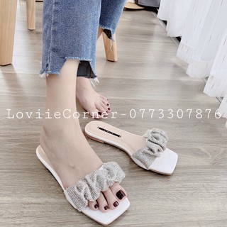 DÉP NỮ THỜI TRANG QUAI NGANG NHÚNG VIMI ĐÁ ĐẾ BỆT - DÉP NỮ QUAI NGANG NHÚNG VIMI ĐÁ ĐẾ BỆT