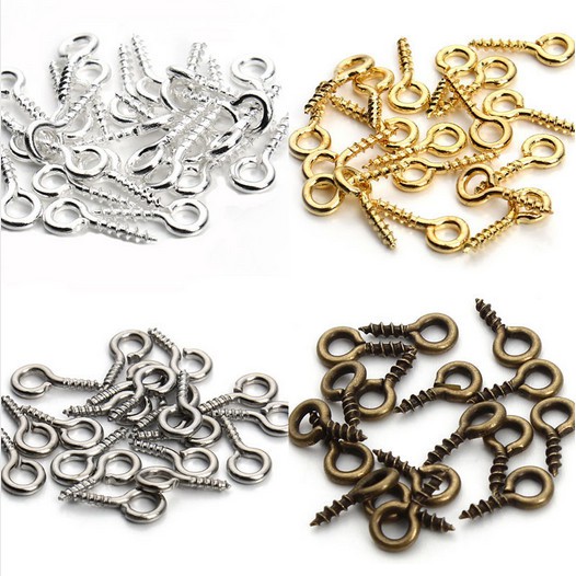 Set 200 Đinh Vít Kim Loại 4 * 8mm / 5 * 10mm / 5 * 12mm Chuyên Dụng Làm Trang Sức