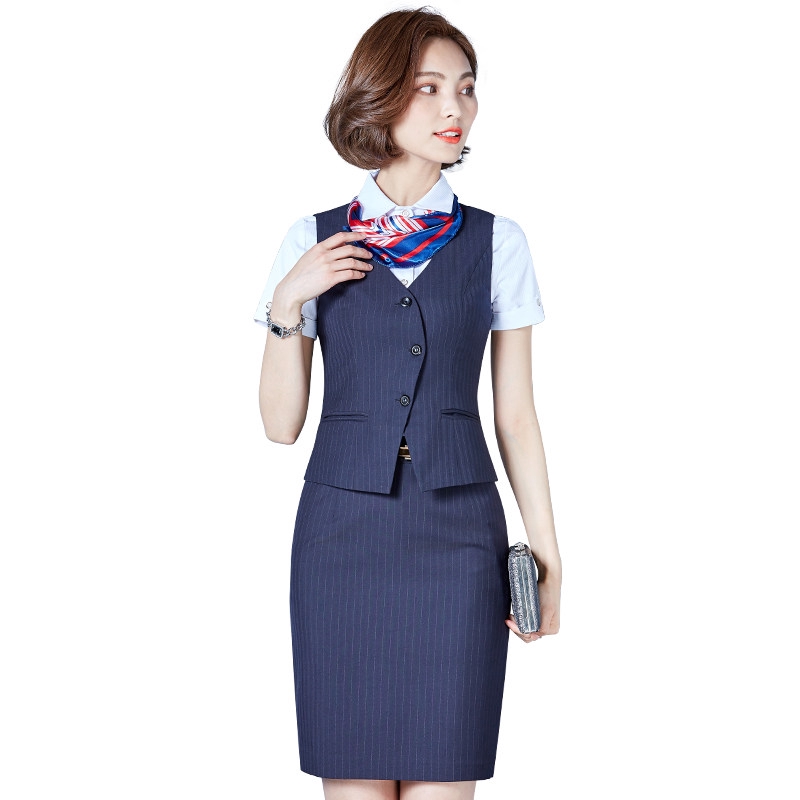 Bộ vest và gile nữ cho quản lý khách sạn lễ tân đồng phục ngân hàng (Hà Đông Mart)