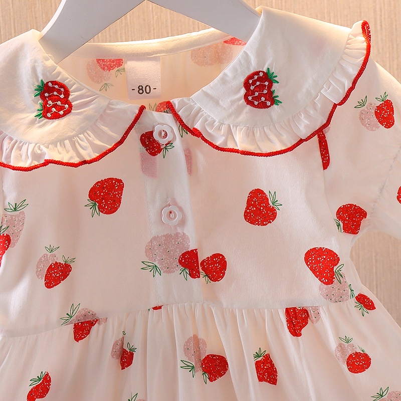 Đầm Công Chúa In Họa Tiết Dâu Tây Kiểu Hàn Quốc Thời Trang Mùa Hè 2023 Cho Bé Gái