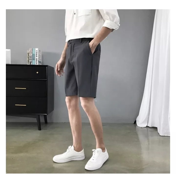 Quần short tây âu nam vải chéo mỏng nhẹ , quần đùi nam ngắn tây âu kiểu dáng trẻ trung phong cách