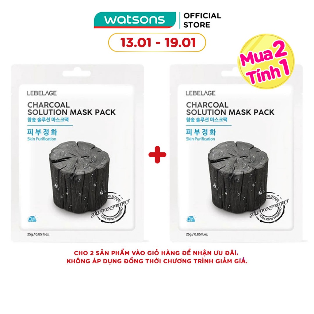 Mặt Nạ Lebelage Charcoal Solution Mask Pack Skin Purification Chiết Xuất Than Tre 25g