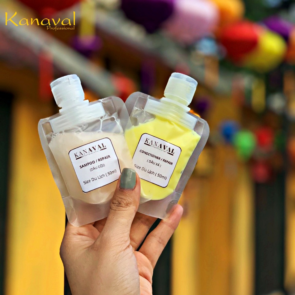 Combo Dầu Gội Dầu Xả Kanaval Hương Nước Hoa Giảm Rụng Tóc Kích Thích Mọc Tóc Size Du Lịch 50ml