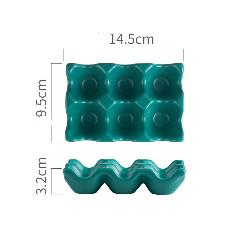 Khay sứ để trứng gà cao cấp ô vuông sáng tạo cho gia đình siêu đáng yêu