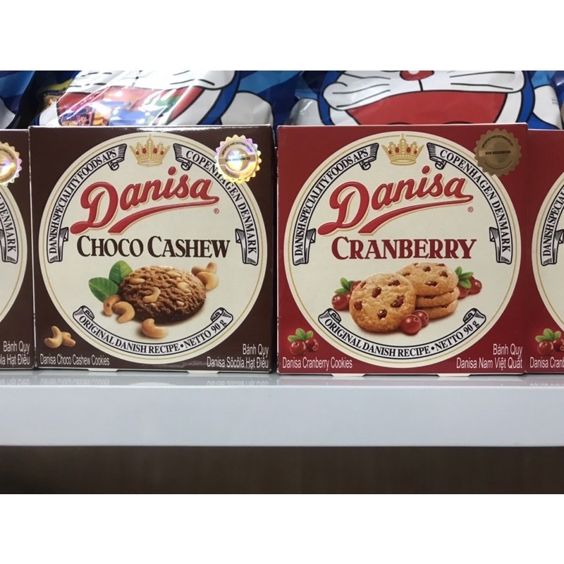 Bánh quy bơ Danisa vị socola hạt điều / nam việt quất 90g