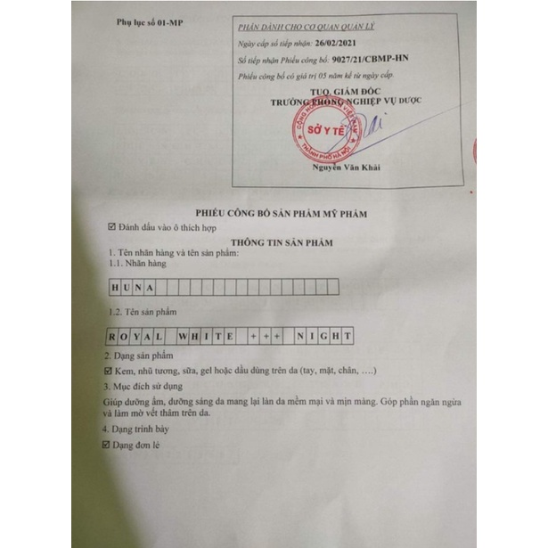 Bộ dưỡng da ngày hoặc đêm Royal_White+++ của Huna