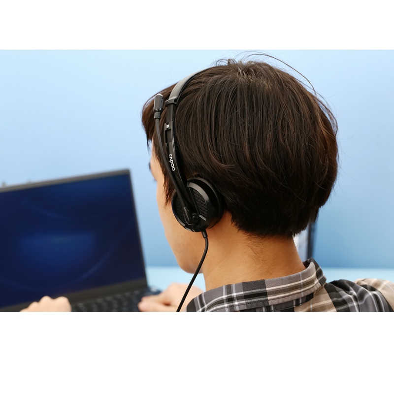 Tai nghe chụp tai Onear Rapoo H120 USB Stereo - chuyên dùng cho học trực tuyến, online, sales online,CSKH | BigBuy360 - bigbuy360.vn