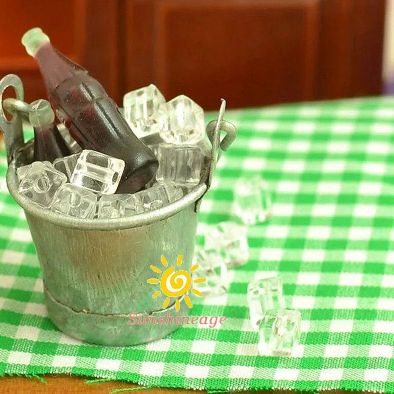 1 Bag Dollhouse Miniature Ice Cube 1:12 Scale Fairy Home Bar Beer Bucket Model