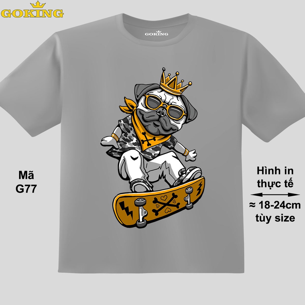 King Dog, mã G77. Áo thun trẻ em in siêu đẹp cho bé trai. Áo phông thoát nhiệt GOKING hàng hiệu cao cấp