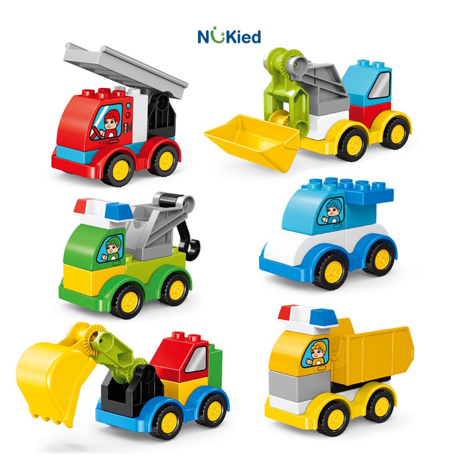 Bộ Lắp Ráp Lego Duplo Ghép Mô Hình Xe Chuyên Dụng Robot – Đồ Chơi Thông Minh Cho Bé – Nhựa ABS - Nukied