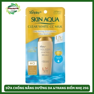 Sữa Chống Nắng Dưỡng Da & Trang Điểm Nhẹ Sunplay Skin Aqua Clear White CC Milk SPF50 25g