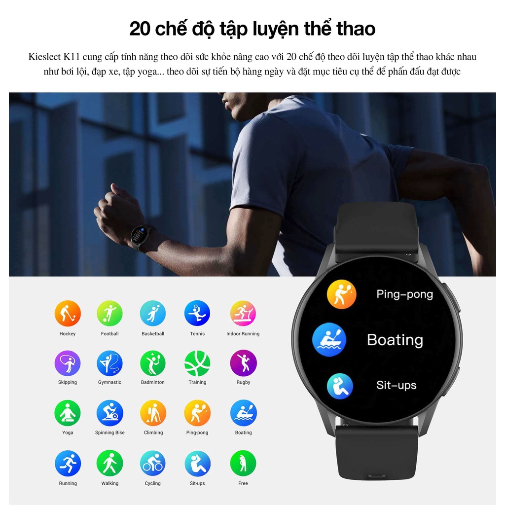 APP Glory Fit| Đồng hồ thông minh Xiaomi Kieslect K11 - Bản Quốc Tế YFT2023EU - MiHouse