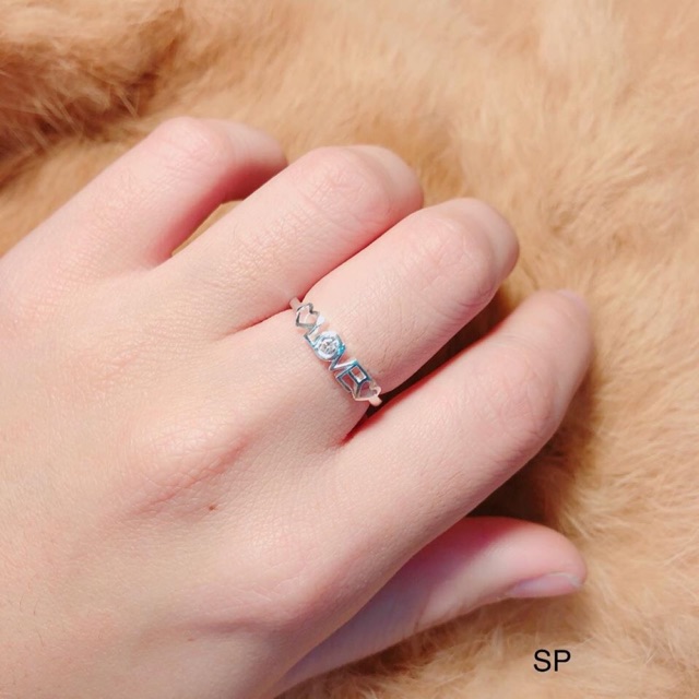 Nhẫn nữ bạc ta - NHẪN NỮ CHỮ LOVE SANG CHẢNH