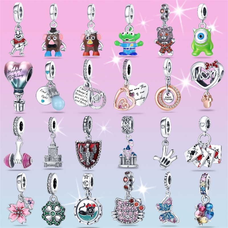 PANDORA Vòng Tay Bạc 925 Mặt Hình Bóng Đèn Phát Sáng Thời Trang Cho Nữ
