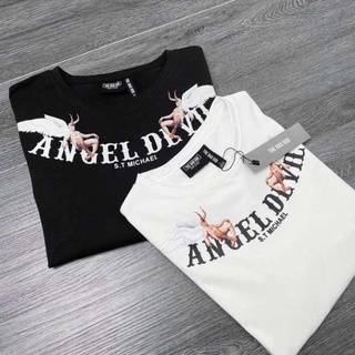 Áo thun nam nữ unisex tay lỡ Angel Devil, áo phông cotton form rộng AD-Trend