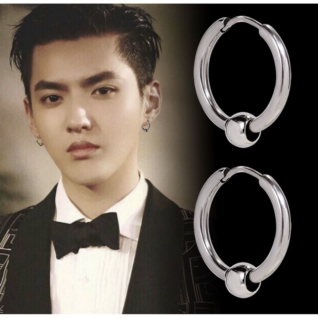 KHUYÊN TAI NAM UNISEX - KHUYÊN TAI TRÒN BASIC MIX BI INOX CÁ TÍNH