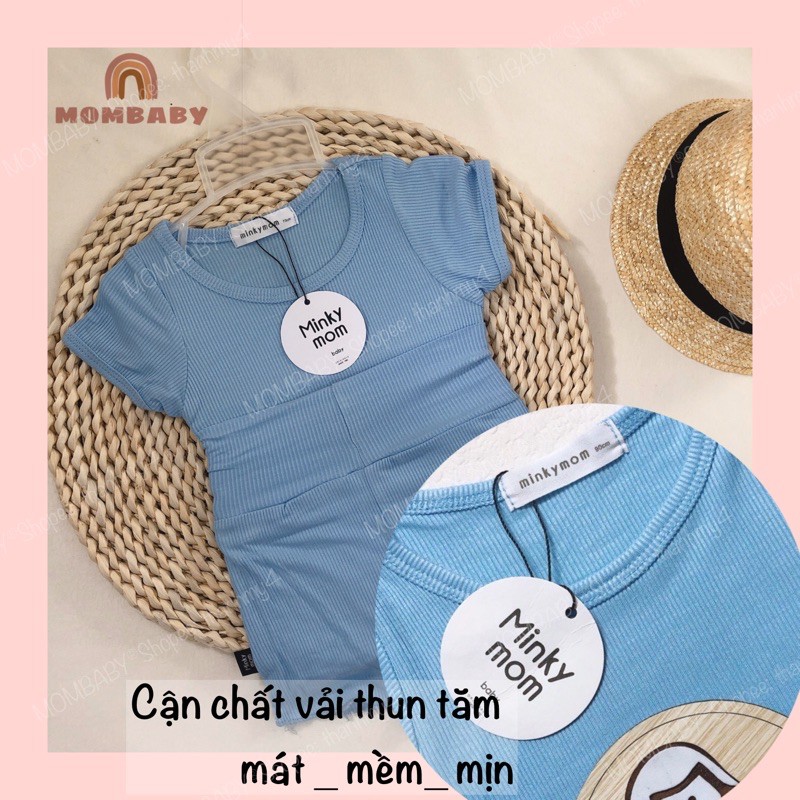 [Minkymom QC] [6-14kg] Bộ cộc tay cạp cao thun tăm mềm co dãn cho bé (có sẵn)