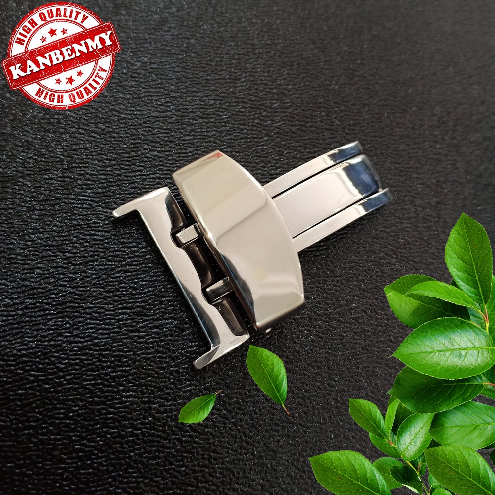 Khóa bướm đồng hồ inox gập 1 bên nhỏ gọn màu trắng