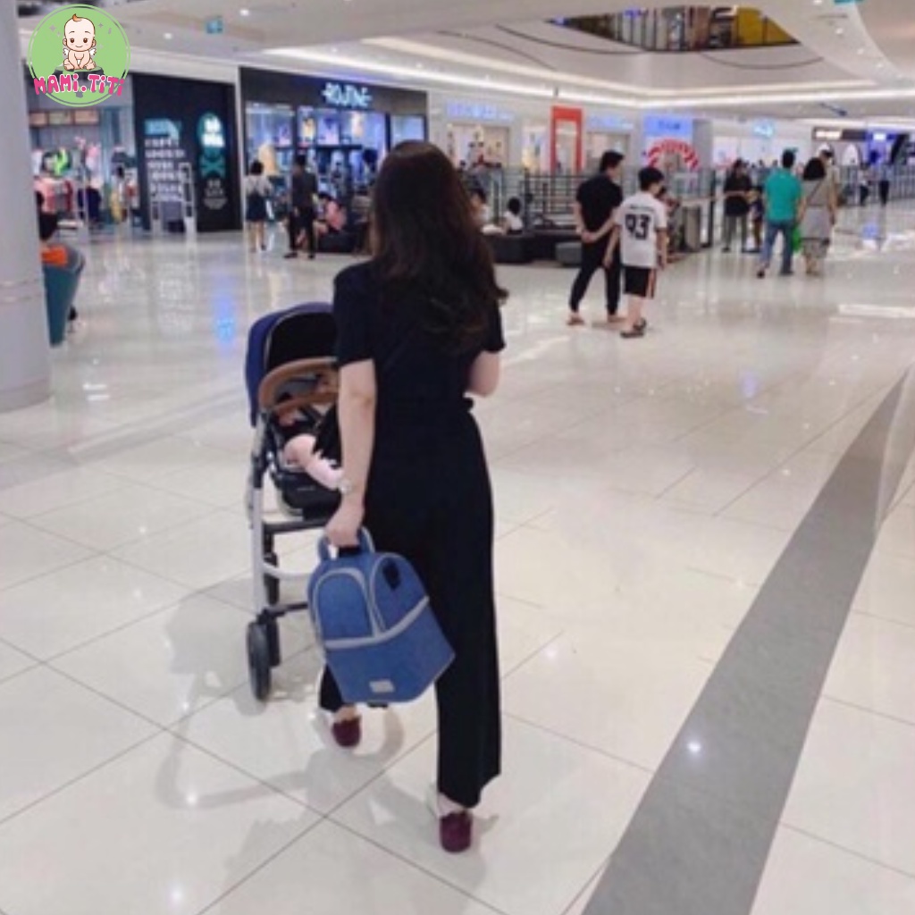 Balo bỉm sữa VCOOL - KICHILACHI vải chống thấm và giữ nhiệt