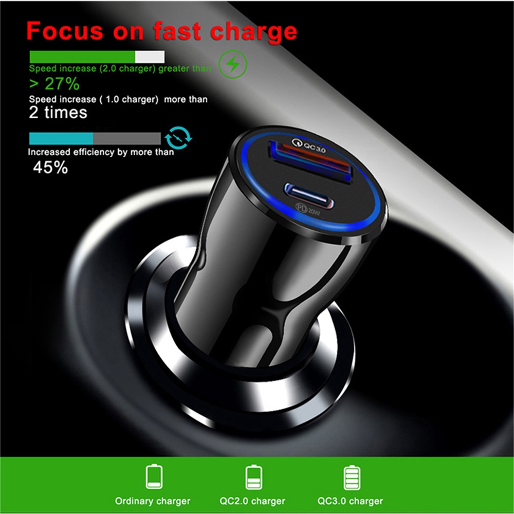 Tẩu Sạc ĐT USB C Cho ĐT táo 12 13 Pro QC 3.0 40W 5A PD