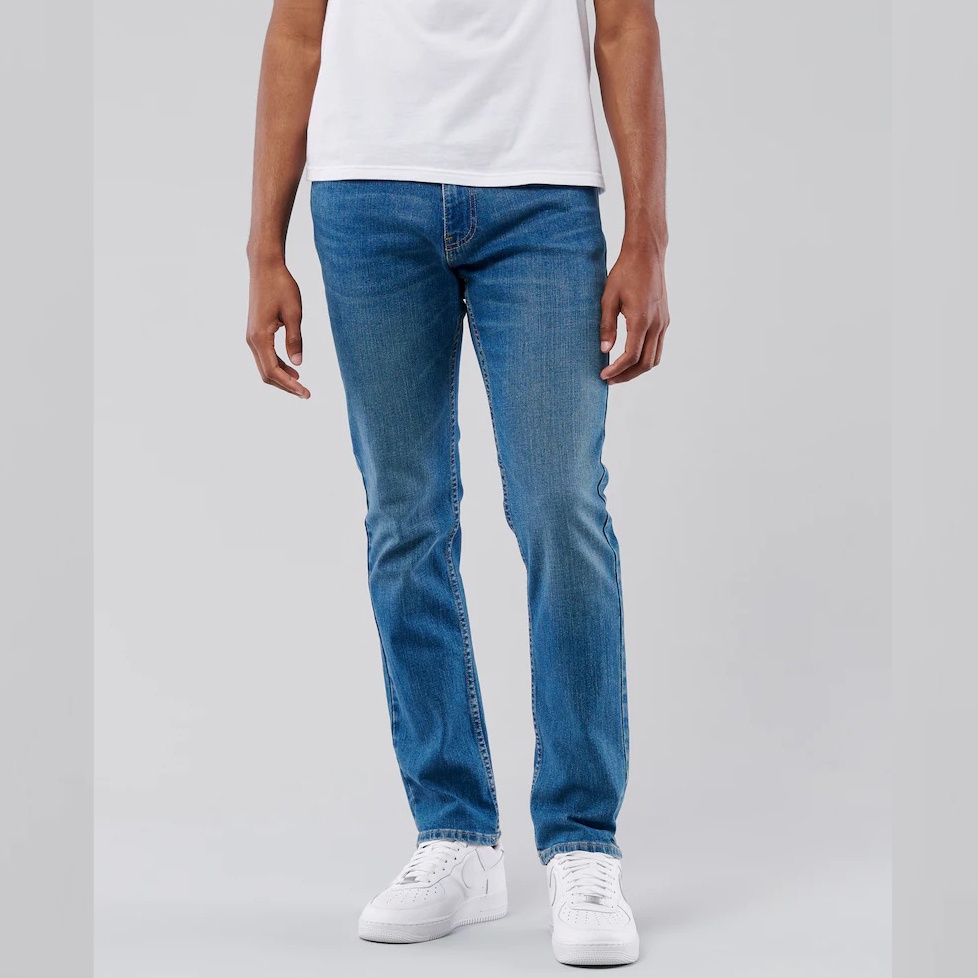 Quần jean nam màu xanh cao cấp, quần jean nam dáng suông, quần bò slimfit