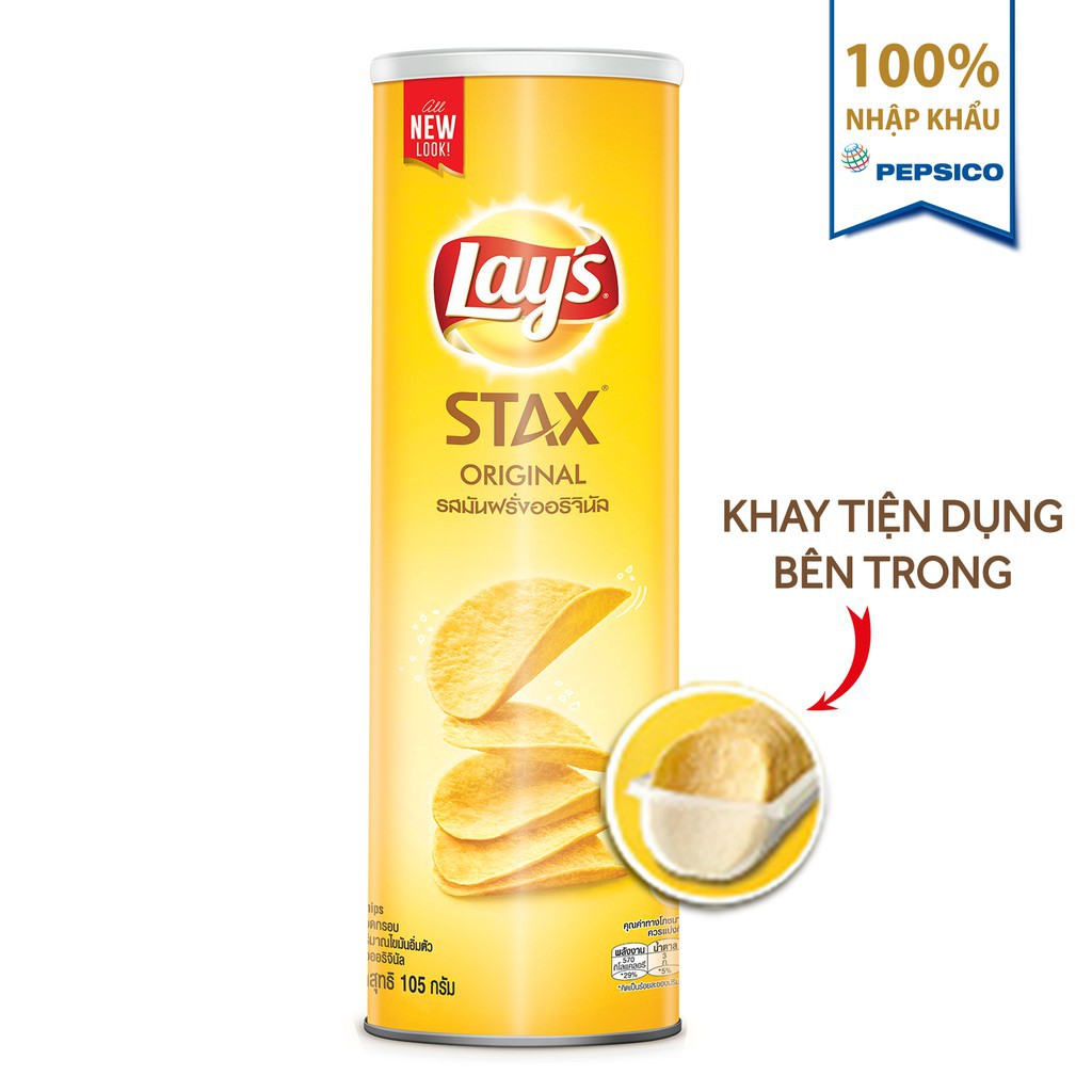 Bánh Snack Khoai Tây Miếng Lay's Stax Thái Hộp 105g nhiều vị