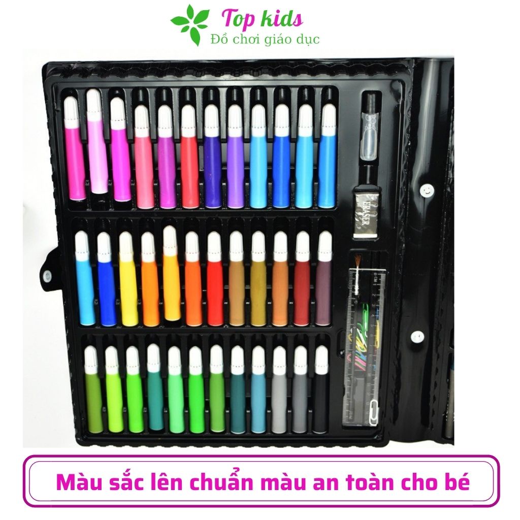 Màu 150 chi tiết kèm 8 cuốn tập tô vẽ cho bé bộ hộp bút đựng chì sáp đồ chơi thông minh sáng tạo cho trẻ em TOPKIDS