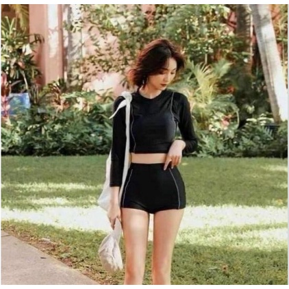 Bikini Đồ Bơi Học Sinh Đi Biển Quần Đùi Tay Dài Kín Đáo KONKUN MS-83
