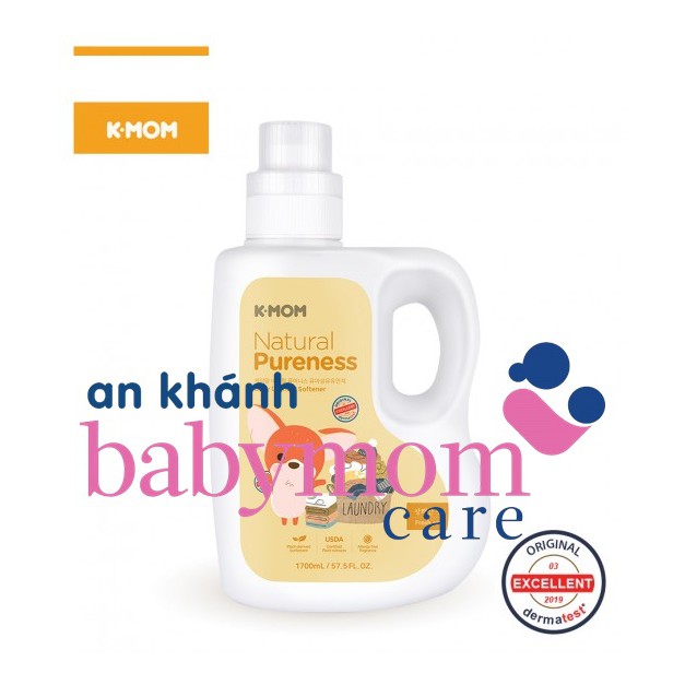 Nước xả vải sơ sinh hữu cơ (organic) Kmom Hàn Quốc dạng chai (1700ml)