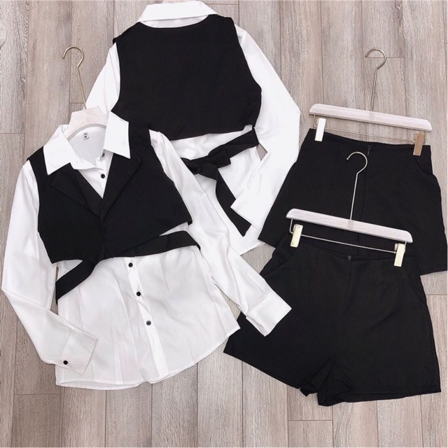 Set áo sơmi + gile