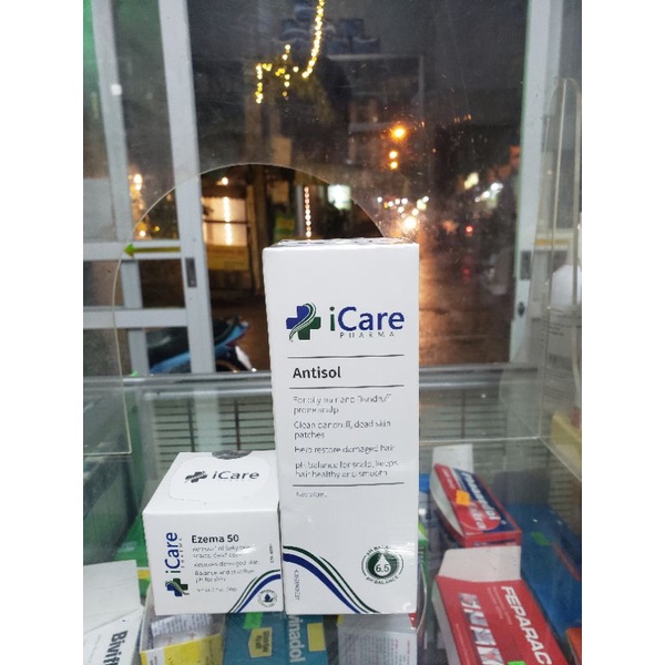 Combo dầu gội Antisol & ezema 50 Icare dược liệu