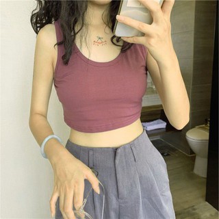 Áo Thun Croptop Ba Lỗ BASIC Thể Thao, Năng Động