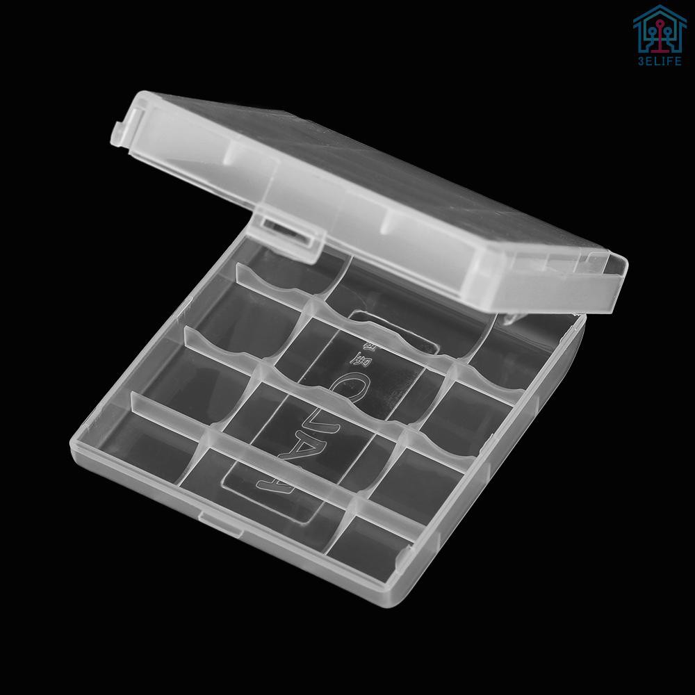 【E&V】2PCS PALO Transparent AA Battery Storage Boxes Cases High-quality Containers Durable Plastic Battery Holders with Lids Hold 2 * 4 AA Batteries