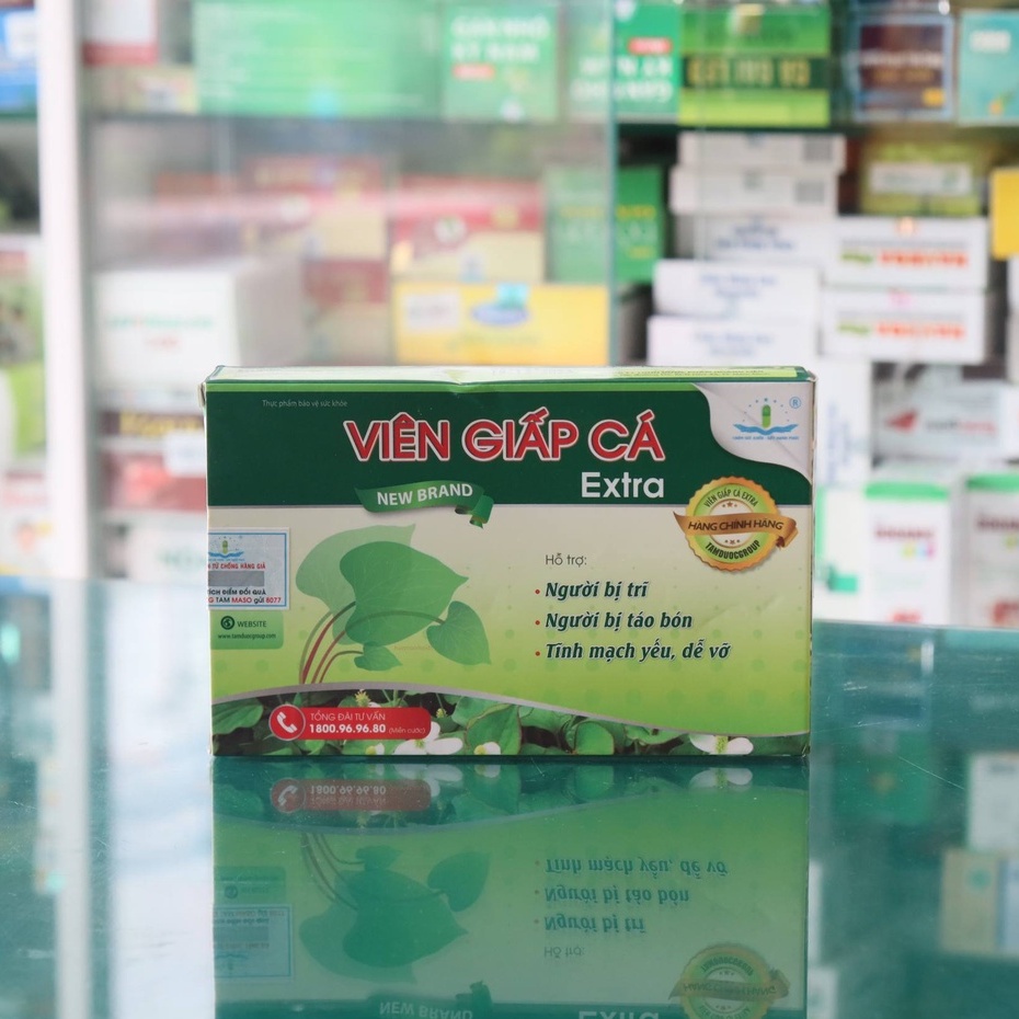 Viên Giấp Cá Extra - hỗ trợ cải thiện các triệu chứng của bệnh trĩ, tăng tính bền thành mạch (Hộp 30 viên)
