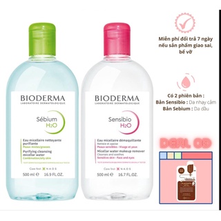 Nước tẩy trang Bioderma H20 dành cho da dầu Sebium, da nhạy cảm Sensibio 100ml