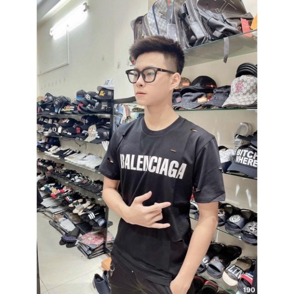 ÁO THUN UNISEX Balenciaga rách nhẹ CHẤT COTTON