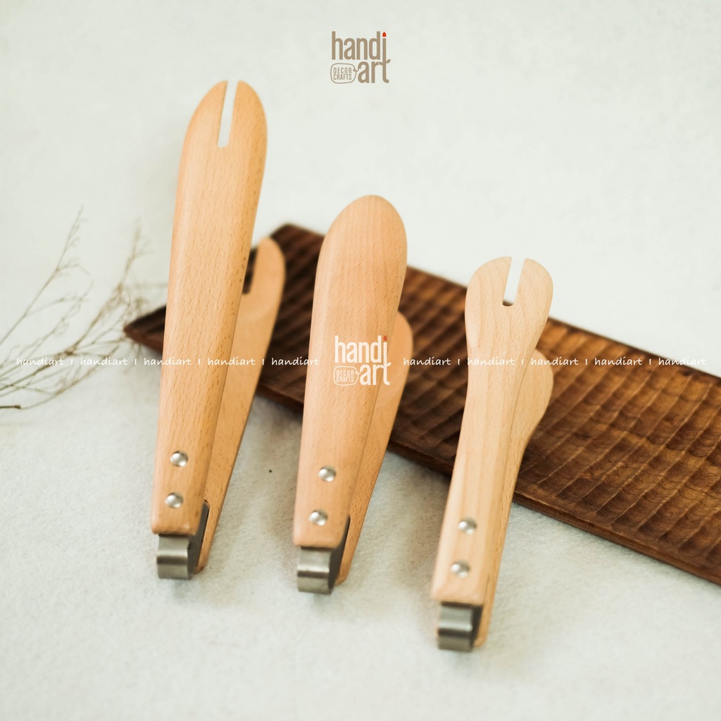 Kẹp/gắp thức ăn bằng gỗ beech - Wooden clip